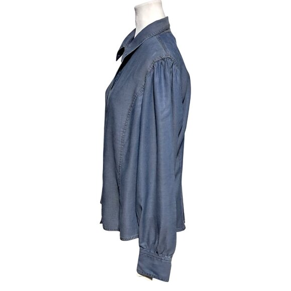 Liz Claiborne Chambray Top Womens Size L Button Up Long Sleeve NWT NOS - Picture 12 of 14